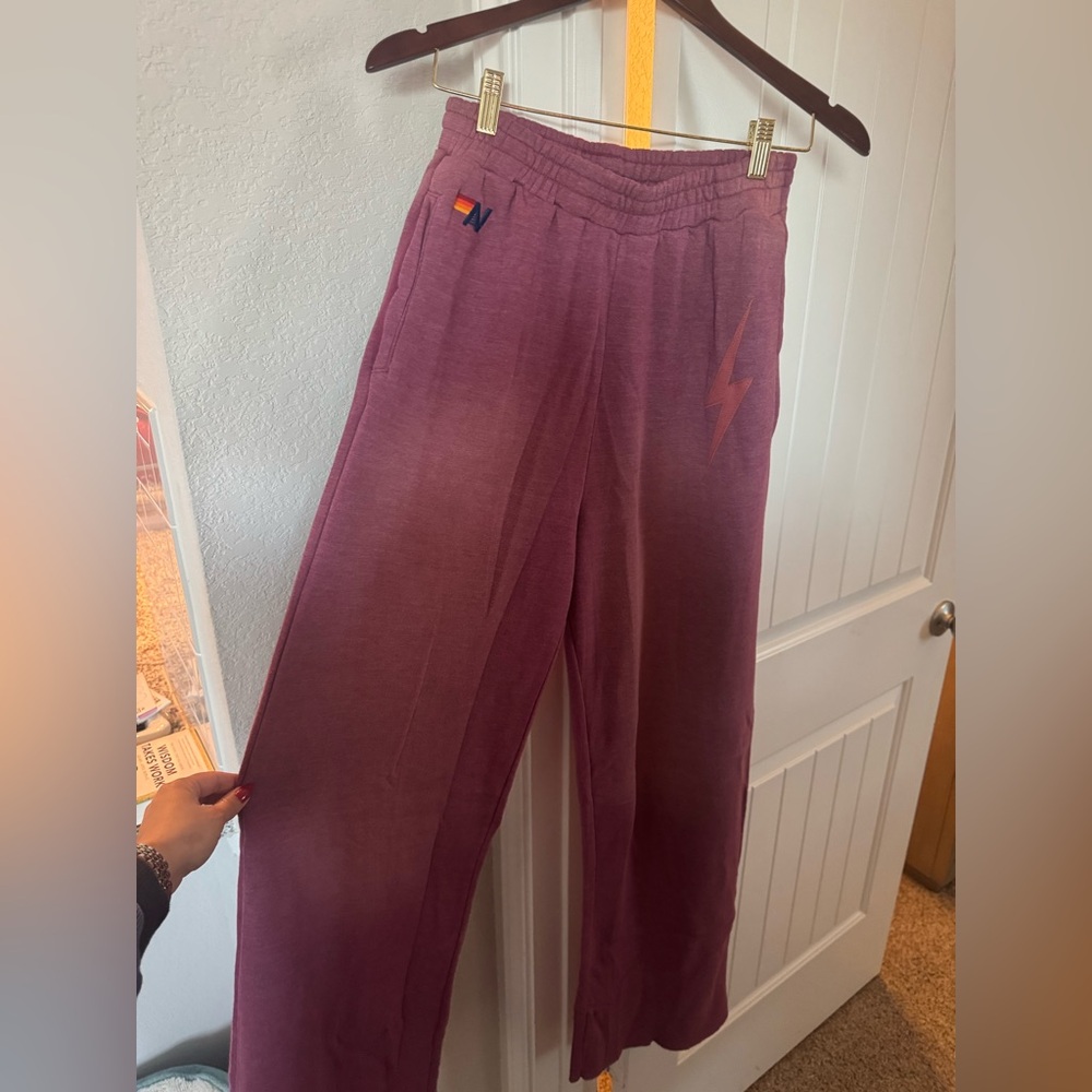 Aviator Nation Purple Wide Leg Pants